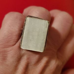 New Selenite 925 Silver Ring.